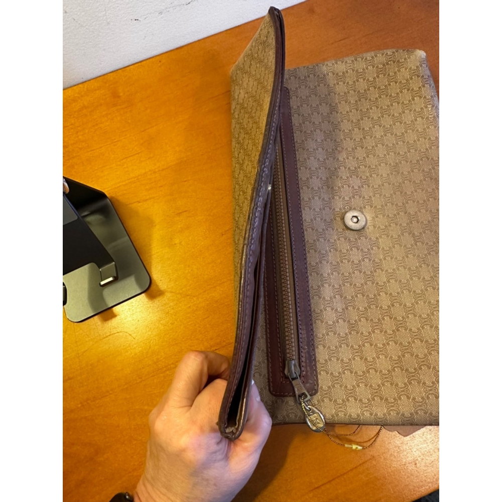 Celine Beige Brown Macadam Clutch. GUC. - Picture 10 of 16